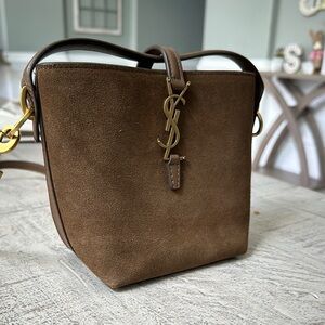 Yves Saint Laurent Brown Crossbody Bag with Gold Hardware